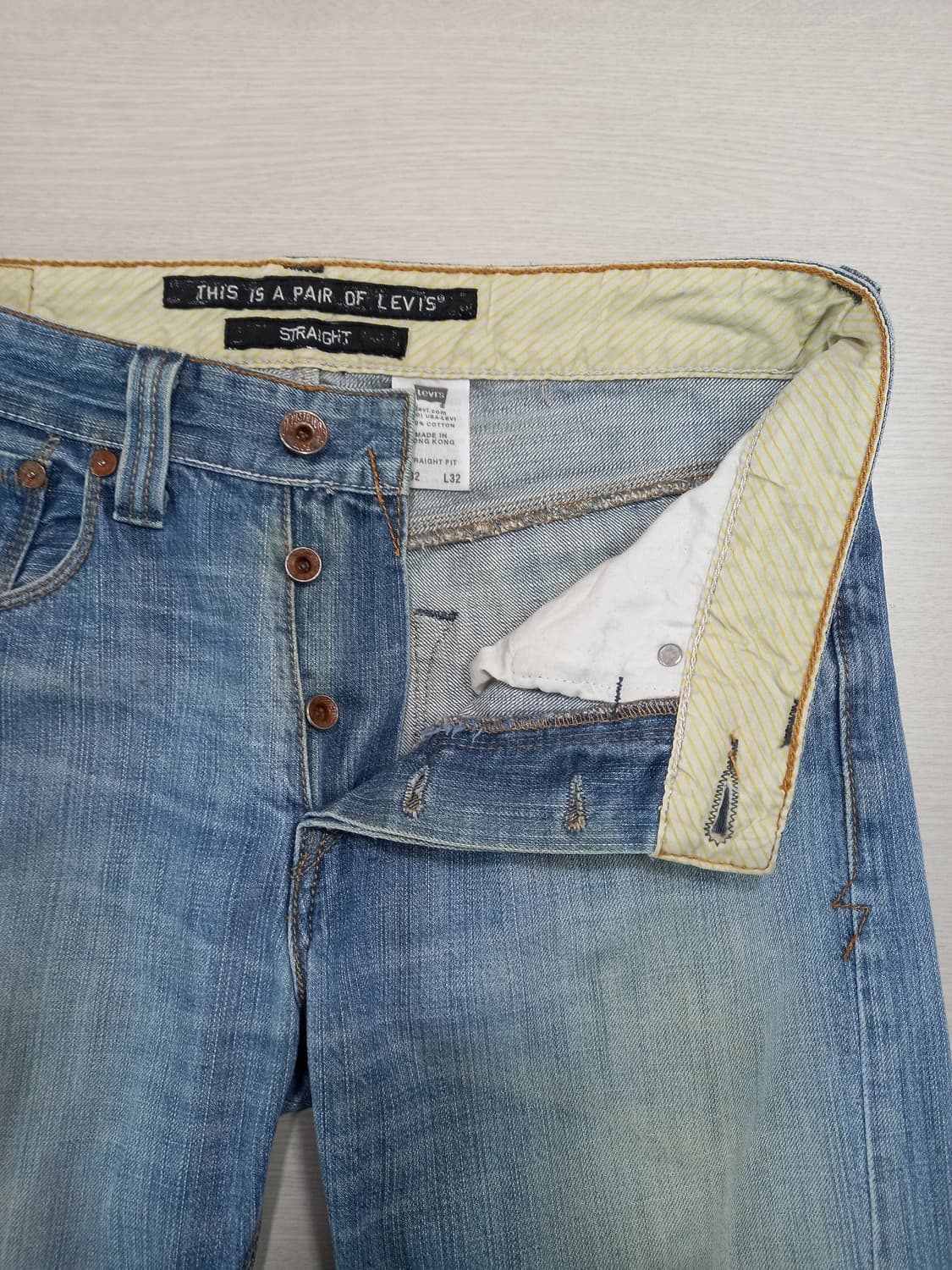 32 06's 리바이스521 워싱 일자진 연청 32-315 상품이미지6