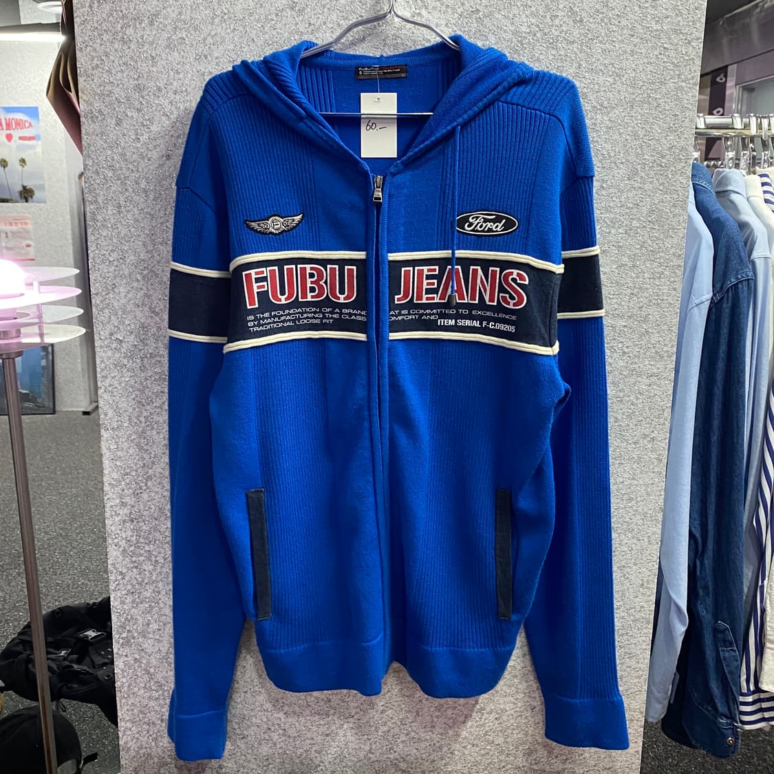 FUBU 진스 빅로고 니트 후드집업 B2251 상품이미지2