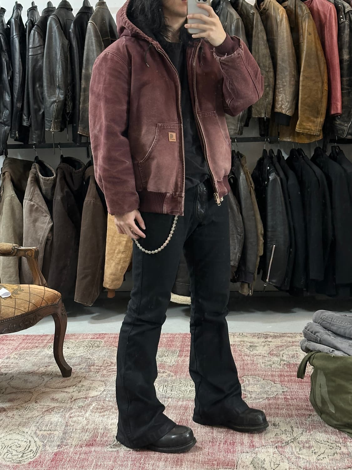 OG 칼하트 J130 액티브 자켓 칼하트 PRT 버건디 상품이미지10