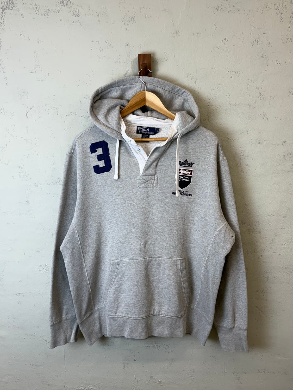 폴로랄프로렌 헤비 코튼 럭비 그레이 후드티 상품이미지1