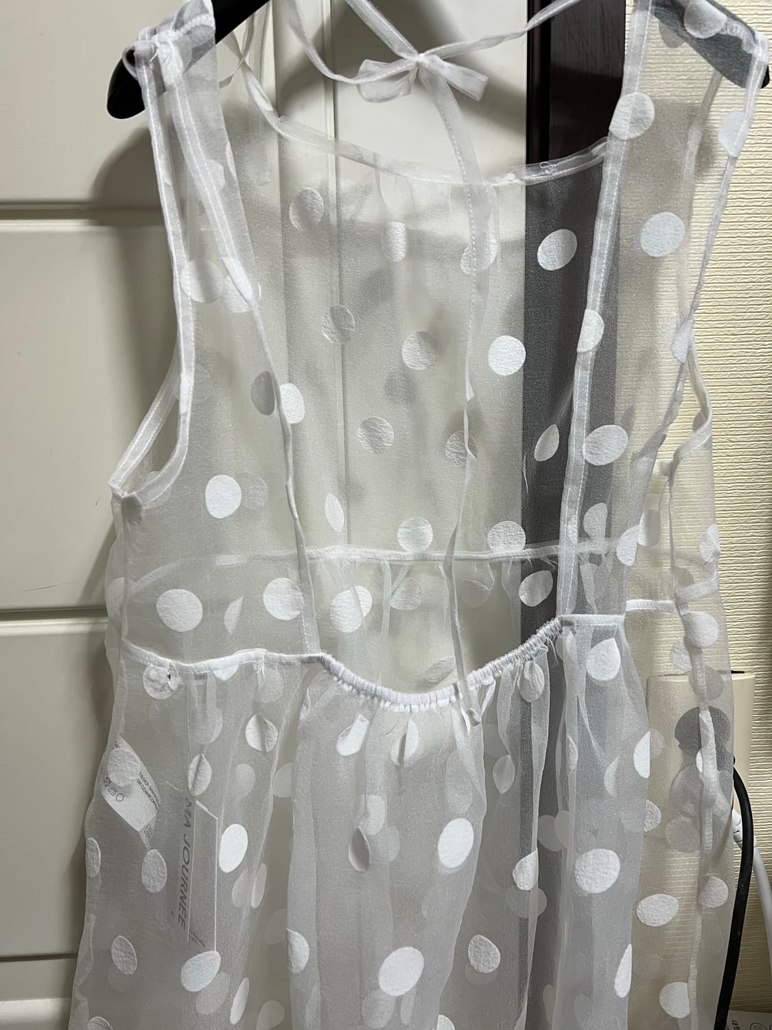마조네 SHEER DOT ORGANZA DRESS_WHITE 상품이미지5