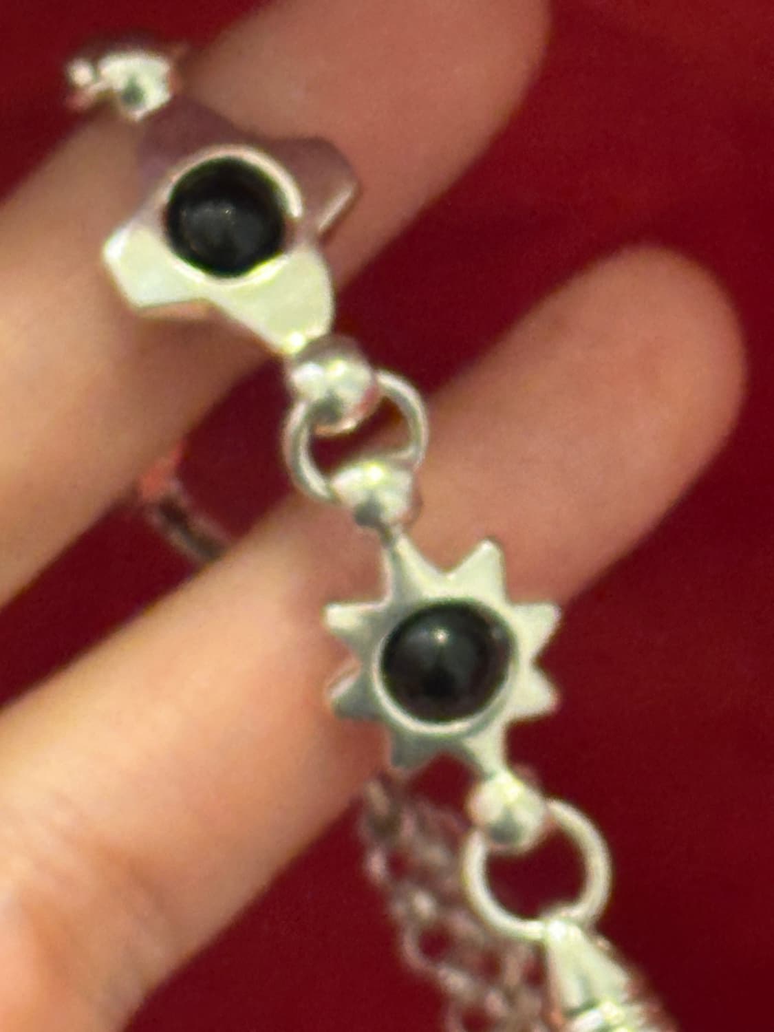 Vintage 925Silver Onyx Sun Cross Heart B 상품이미지6