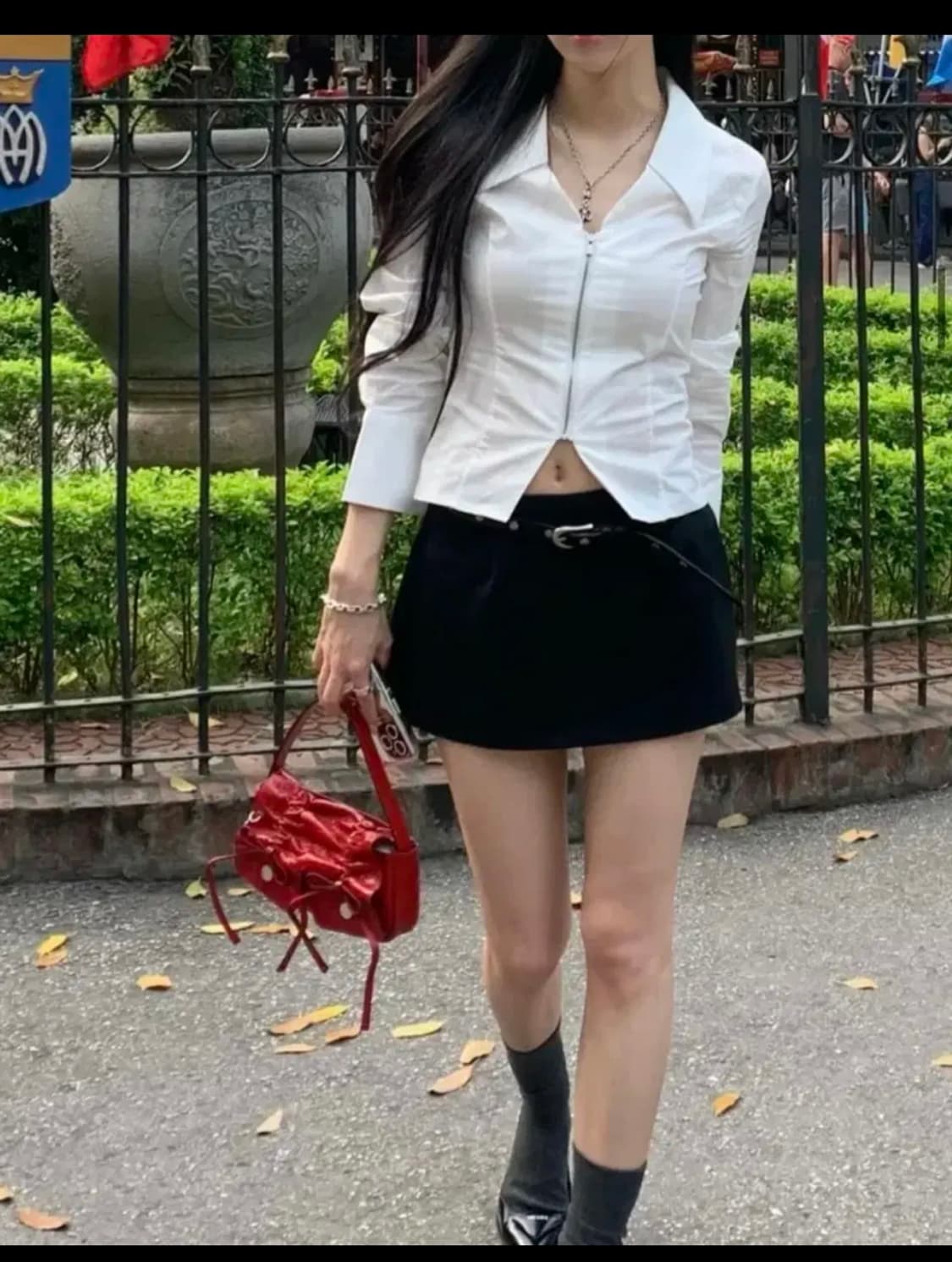 새상품) 카키포인트 집업셔츠 화이트 s 상품이미지2