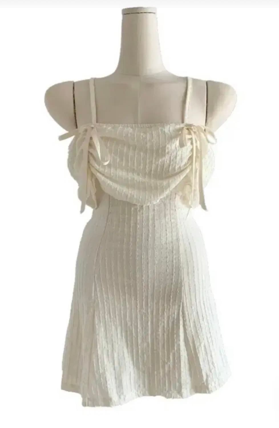 (새상품) 오프숄더 미니 원피스 크림 FREE 상품이미지2