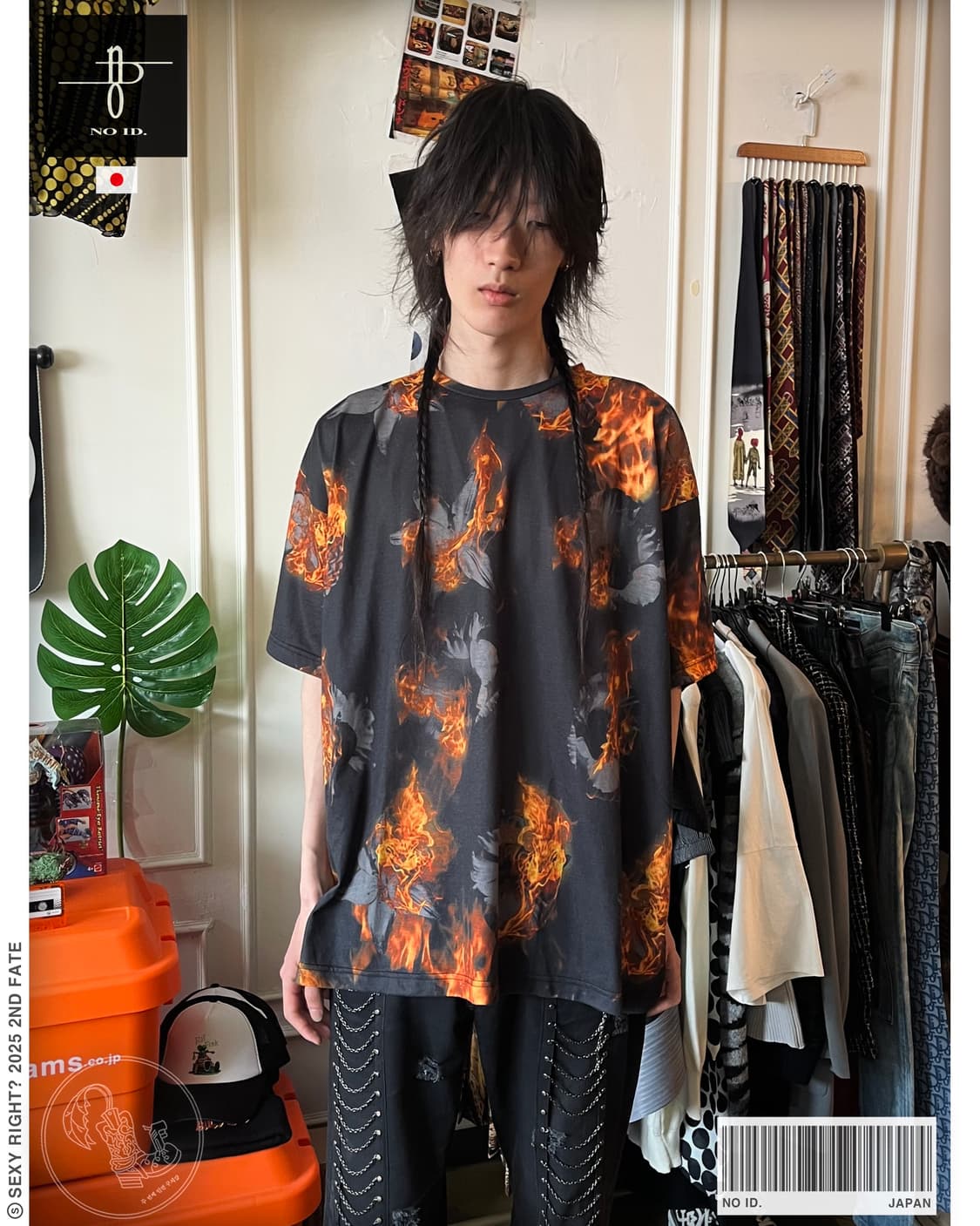 NO ID. Flame Floral Graphic T-Shirt 상품이미지1