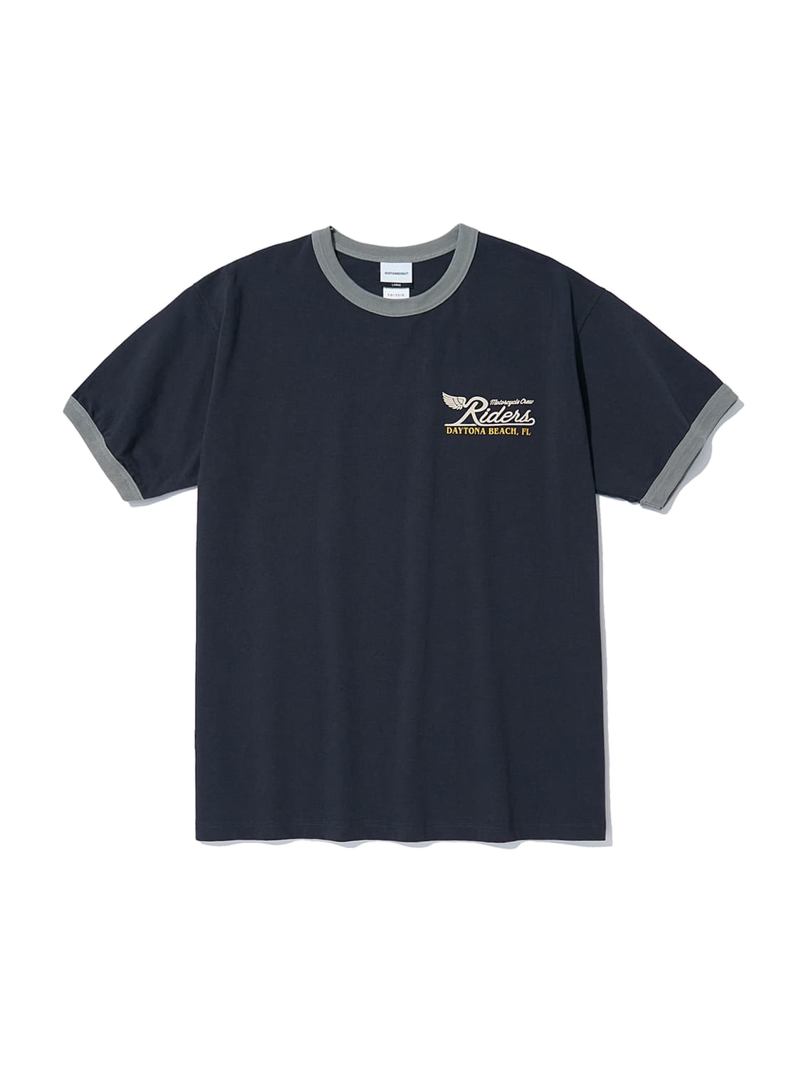 (새상품 XL) 아웃스탠딩 MOT 링거티 반팔 티셔츠 차콜 상품이미지4