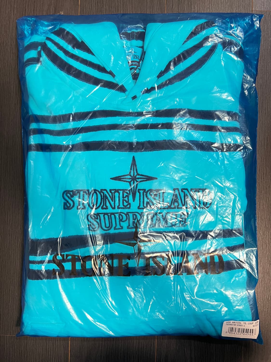 [L] 슈프림x스톤아일랜드 워프 스트라이프 후드 스웨트셔츠 화이트 상품이미지1