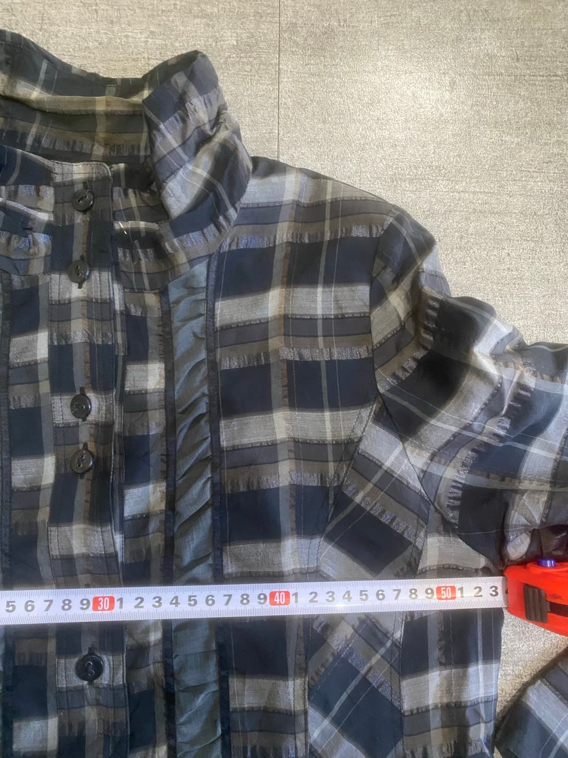 일본빈티지 Cutcetion 하구미모리걸 바선생페어리 체크블라우스자켓 상품이미지2