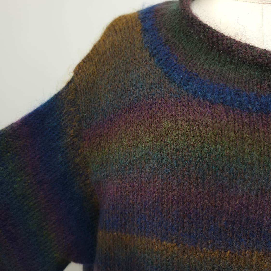 모헤어 그라데이션 레이어드 빅사이즈 5부 니트 상품이미지5