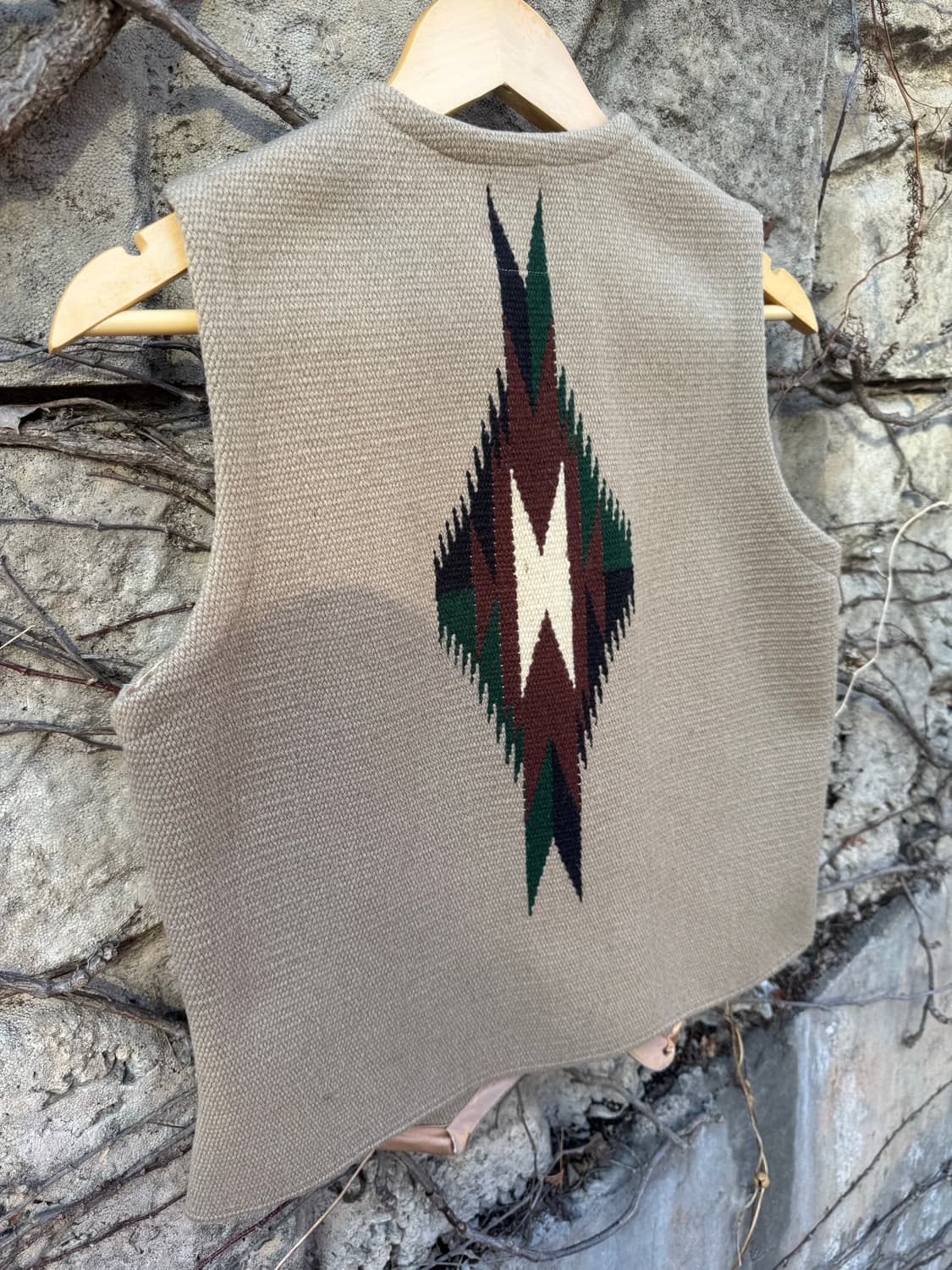 오르테가 핸드 우븐 울 웨스턴 네이티브 치마요 울 베스트 조끼 상품이미지4