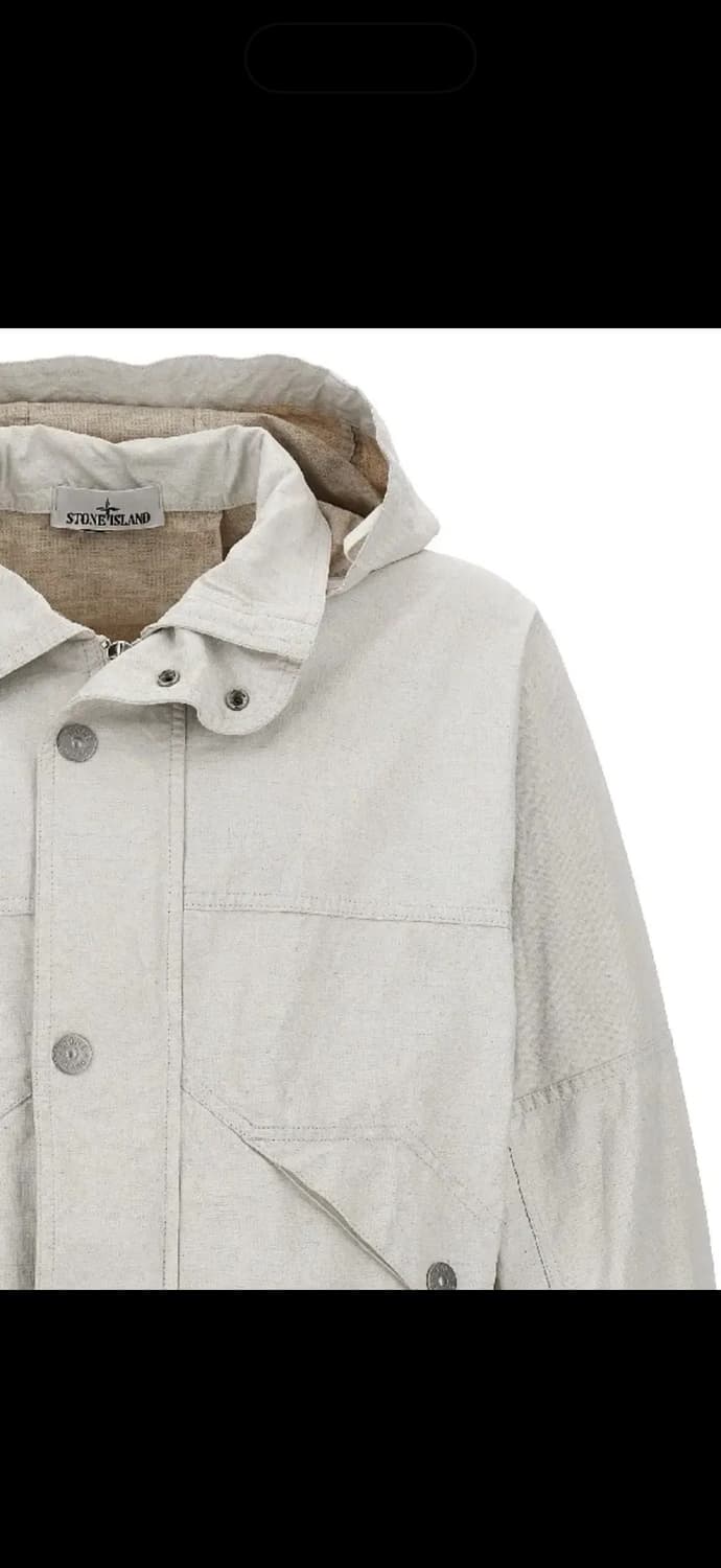 스톤아일랜드 MARINA마리나 린넨후드자켓 화이트XL 상품이미지4