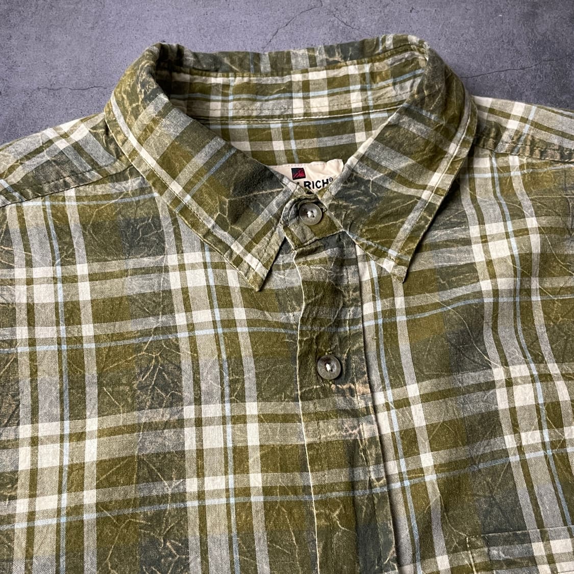 WOOLRICH 울리치 빈티지 올리브 체크 코튼 반팔 셔츠 A00779 상품이미지2