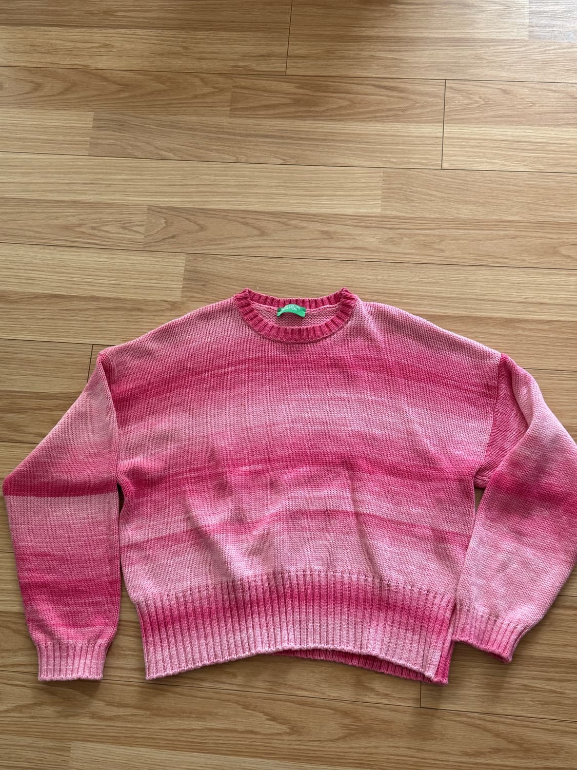 베네통 핑크 코튼니트  상품이미지2