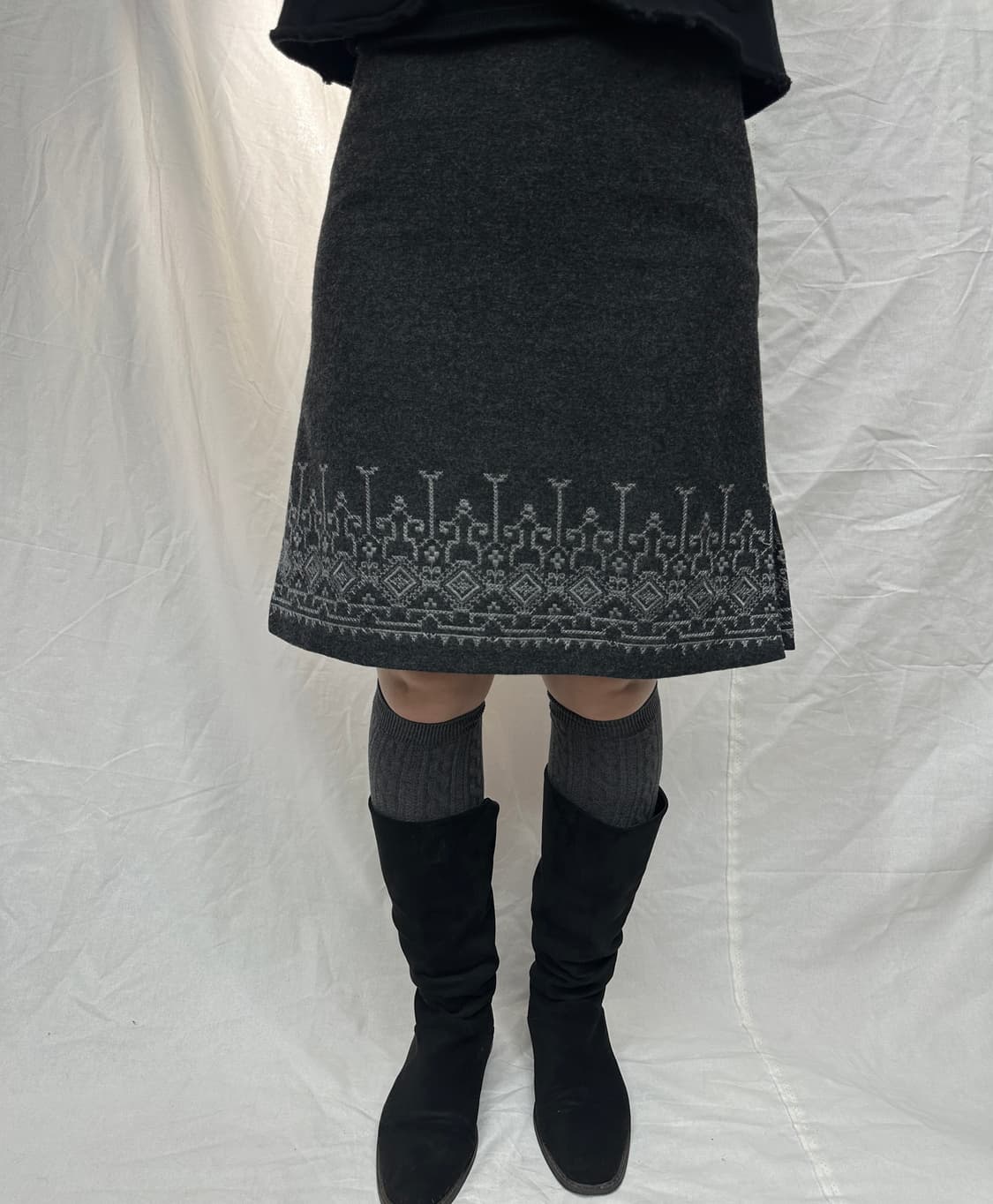 elle sports 에스닉 자수 스커트 상품이미지1