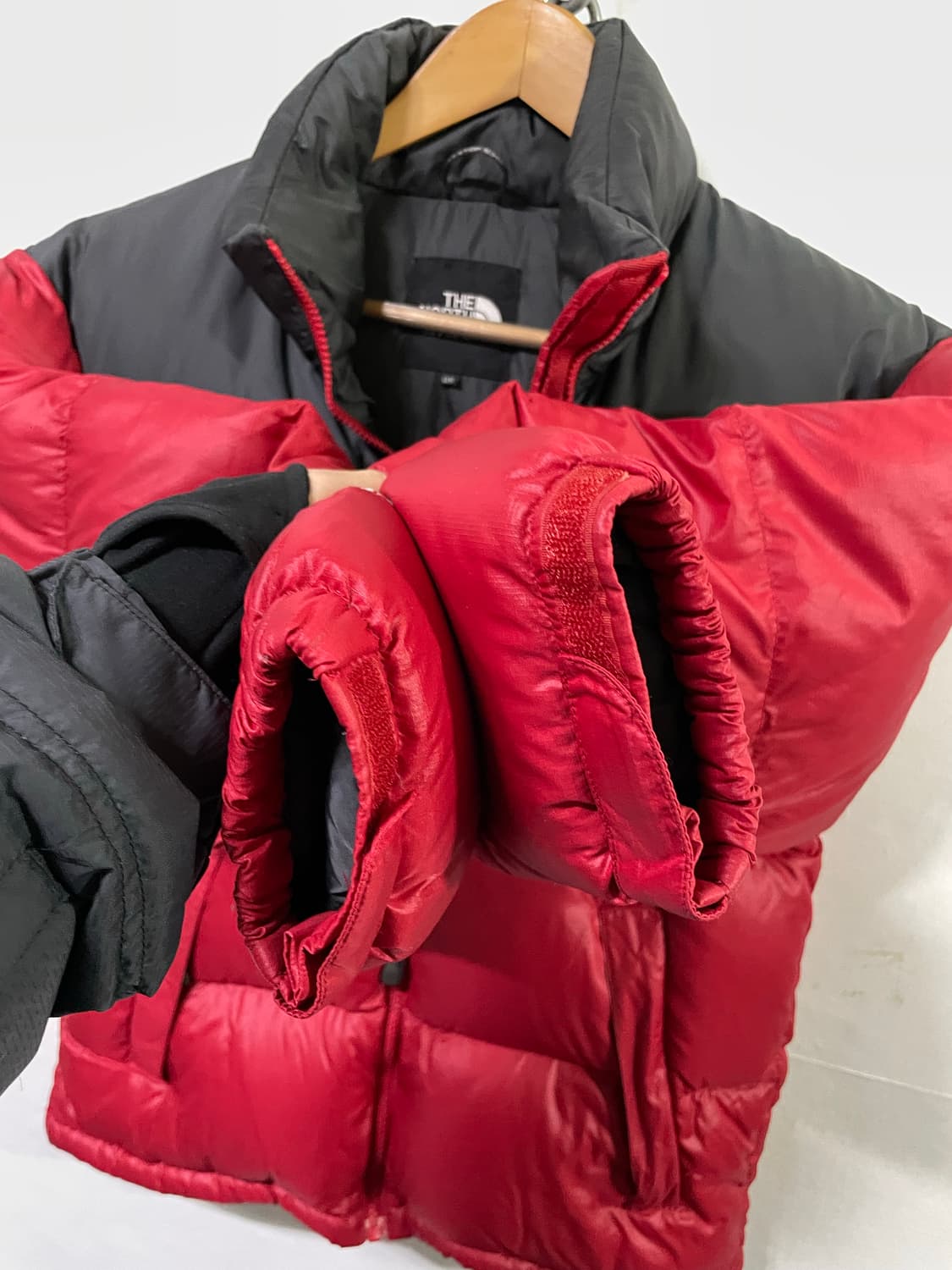 노스페이스 눕시 패딩 점퍼 레어색상 레드 66사이즈  상품이미지6