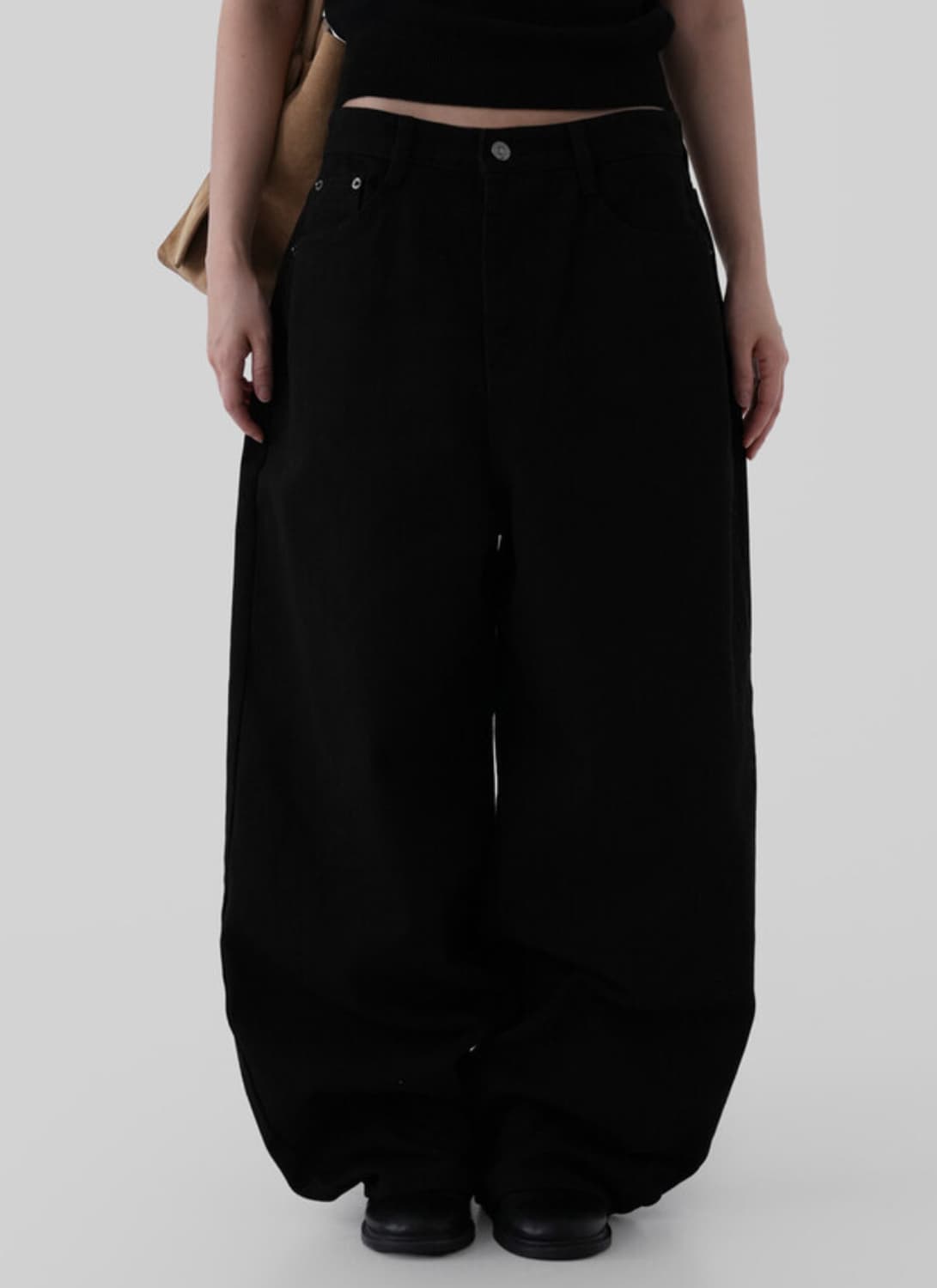 새상품) 어텀 워크커브드 팬츠 블랙 S 상품이미지3