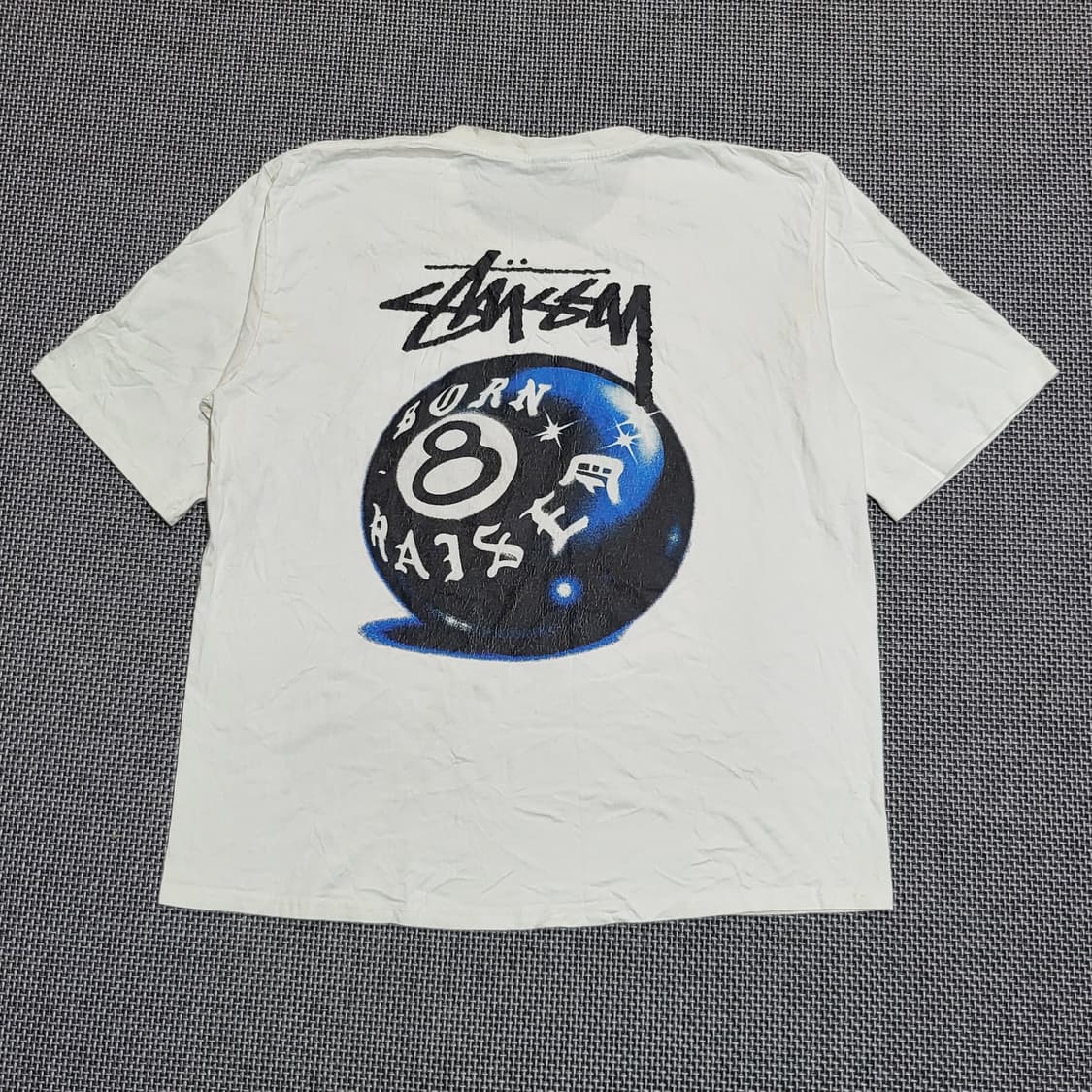 스투시 x 본앤레이즈드 8볼 반팔 티셔츠 화이트 (2XL) 상품이미지1