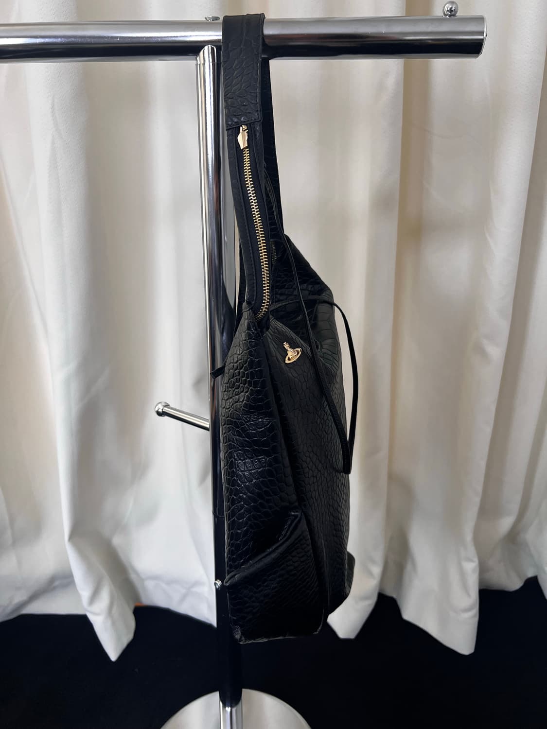 Rare 비비안웨스트우드 블랙 크로크 숄더백 상품이미지6