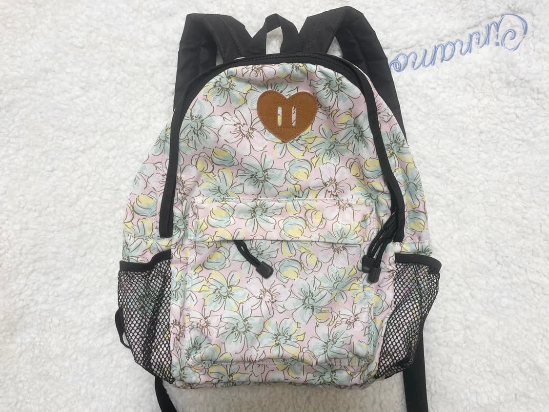 모리걸 빈티지 플라워 하트 백팩 🌸💚🤎 상품이미지1