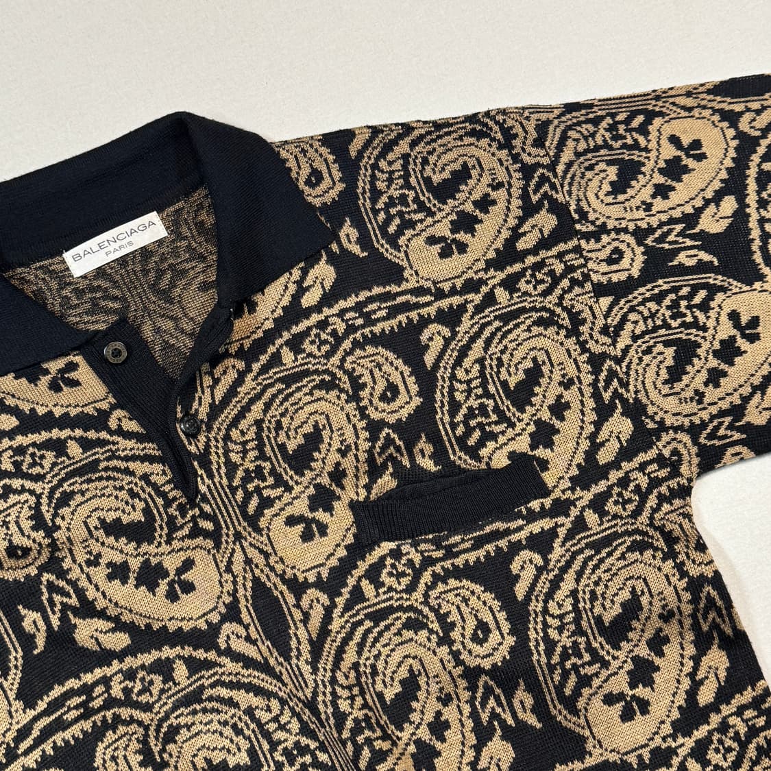 M) 발렌시아가 페이즐리 패턴 울 카라넥 니트 상품이미지5