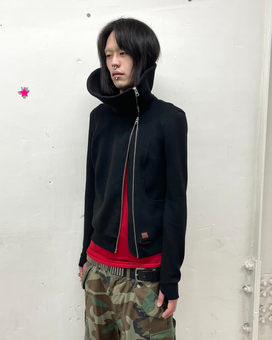 High-neck asymmetric  activity jacket 상품이미지4