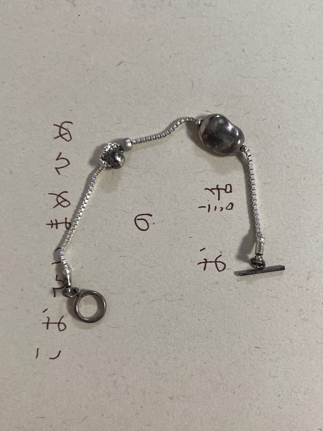 Asymmetric Silver-Tone Ball Chain Bracel 상품이미지2