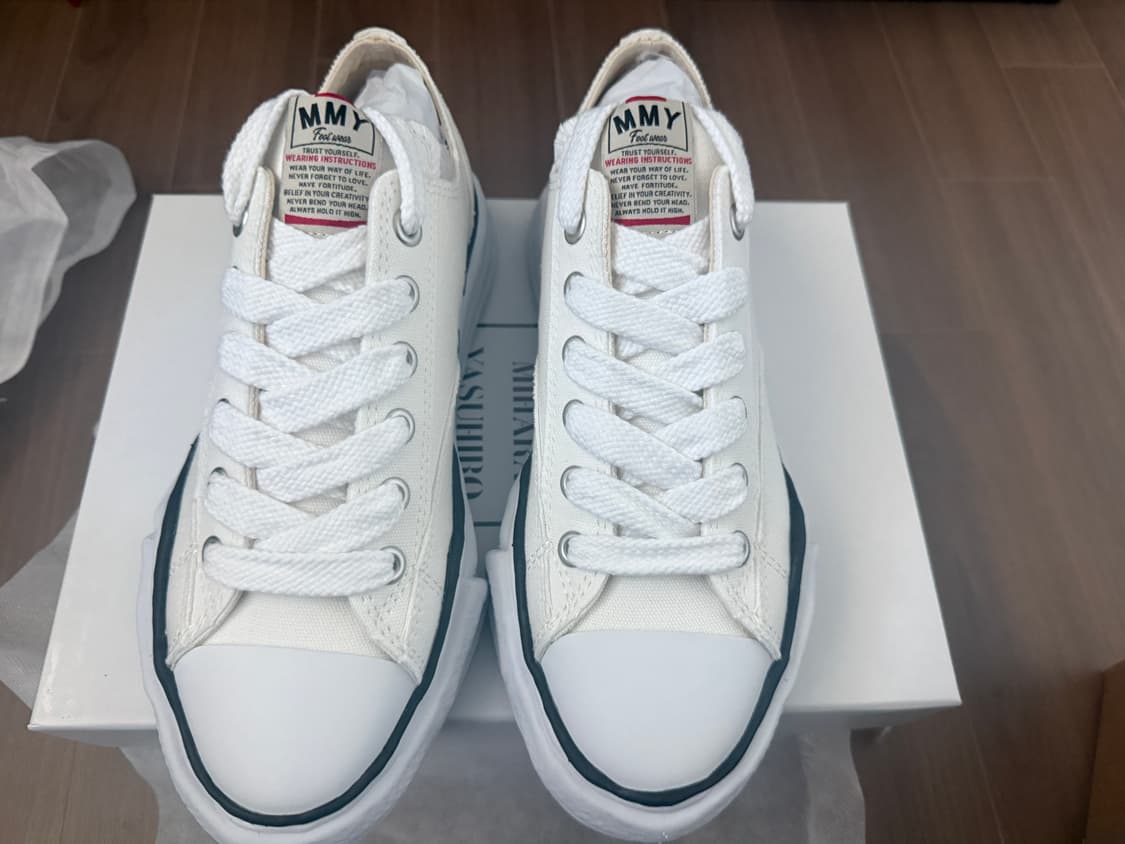 [42]미하라 야스히로 피터슨 OG 솔 캔버스 로우 스니커즈 화이트 상품이미지1