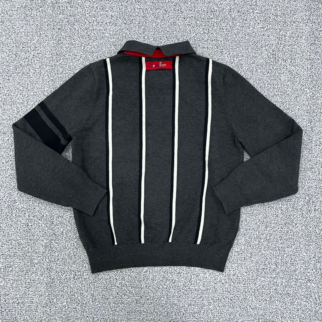 M 베네통 여성 스트라이프 카라 니트 0313M 상품이미지4