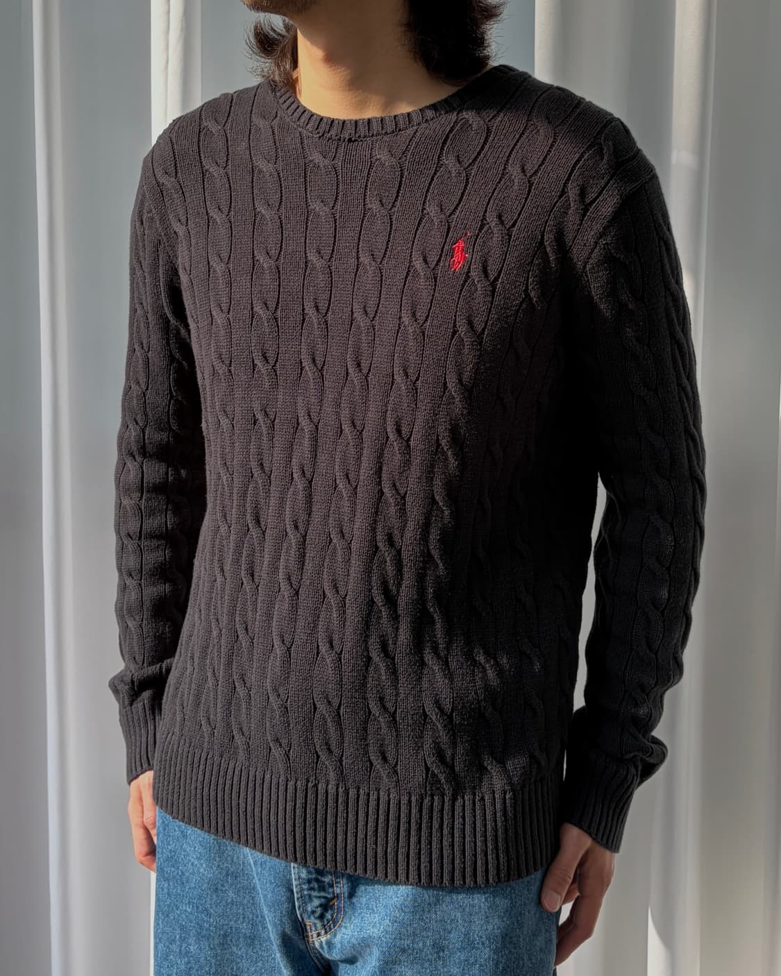 [M]폴로 랄프로렌 꽈배기 케이블 코튼 니트 black 상품이미지1