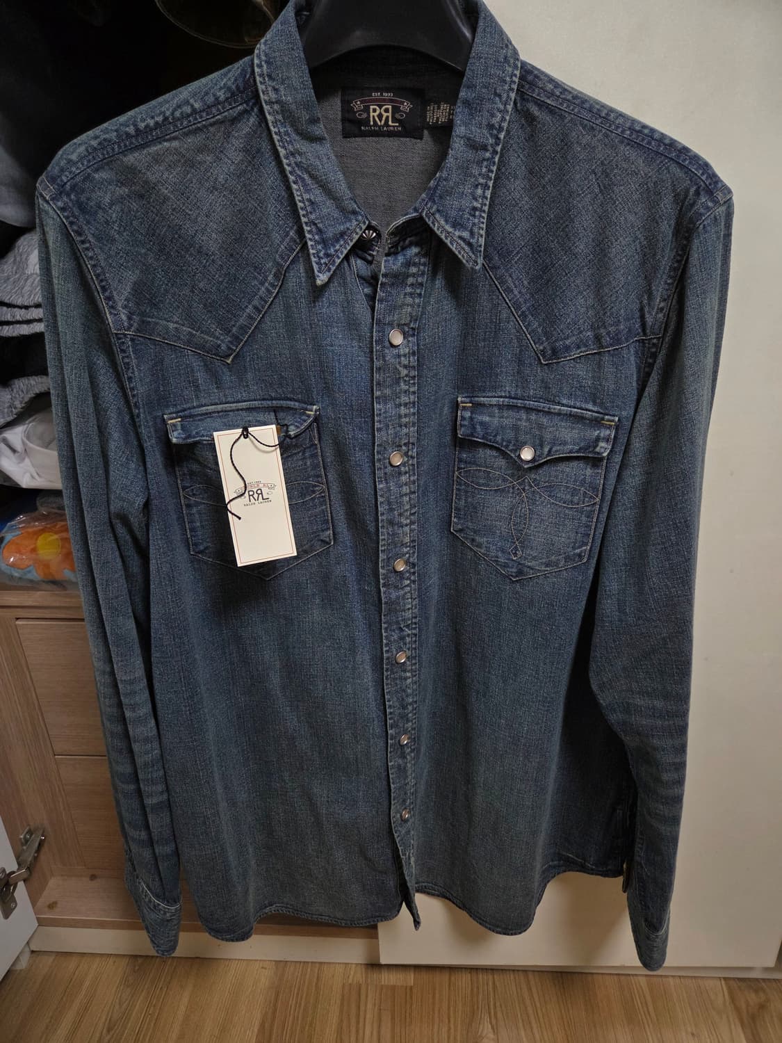 rrl 데님 웨스턴 셔츠 XL 상품이미지3