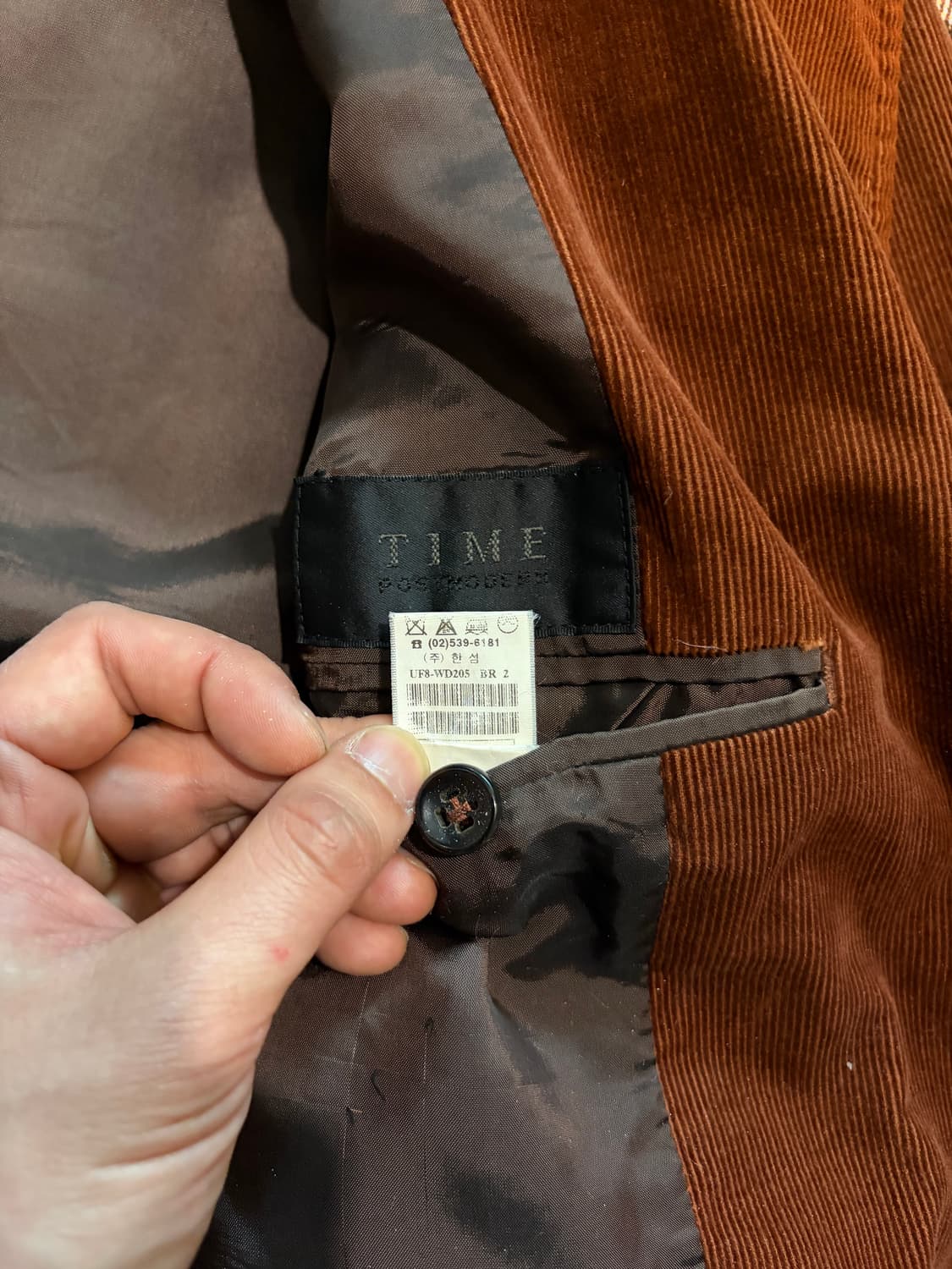 100) 타임옴므 코듀로이 블레이저 자켓 브라운 상품이미지7
