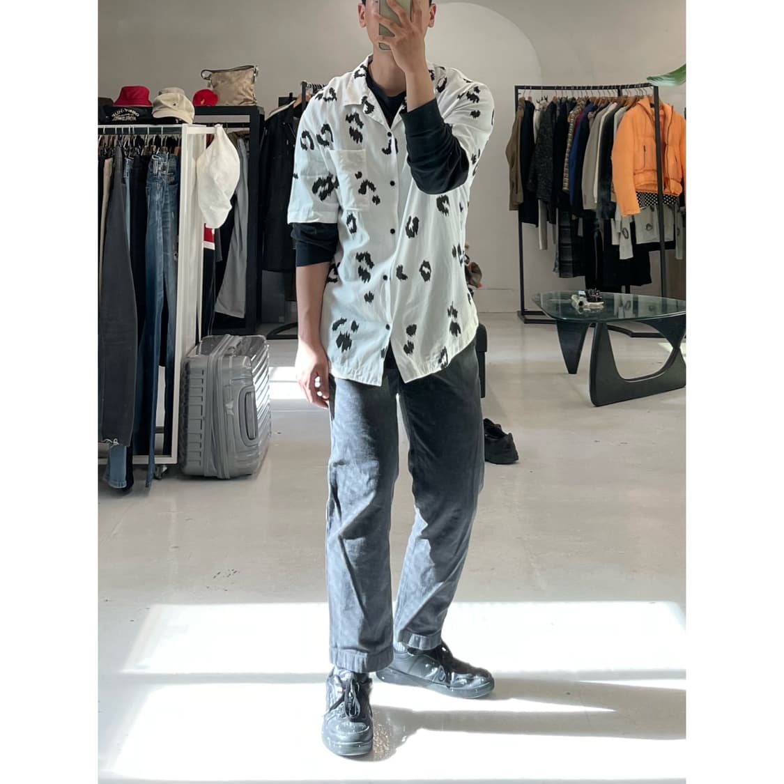 시스템 레오파드 패턴 하프셔츠 상품이미지2