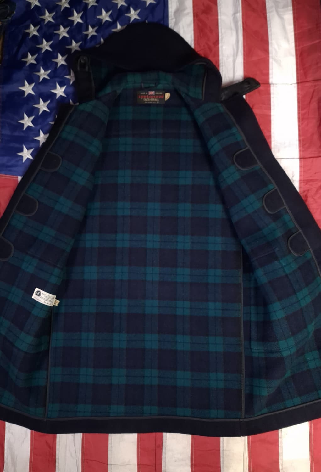 80's 오리지날 영국제조 글로버올 울 타탄체크 더플코트 상품이미지8