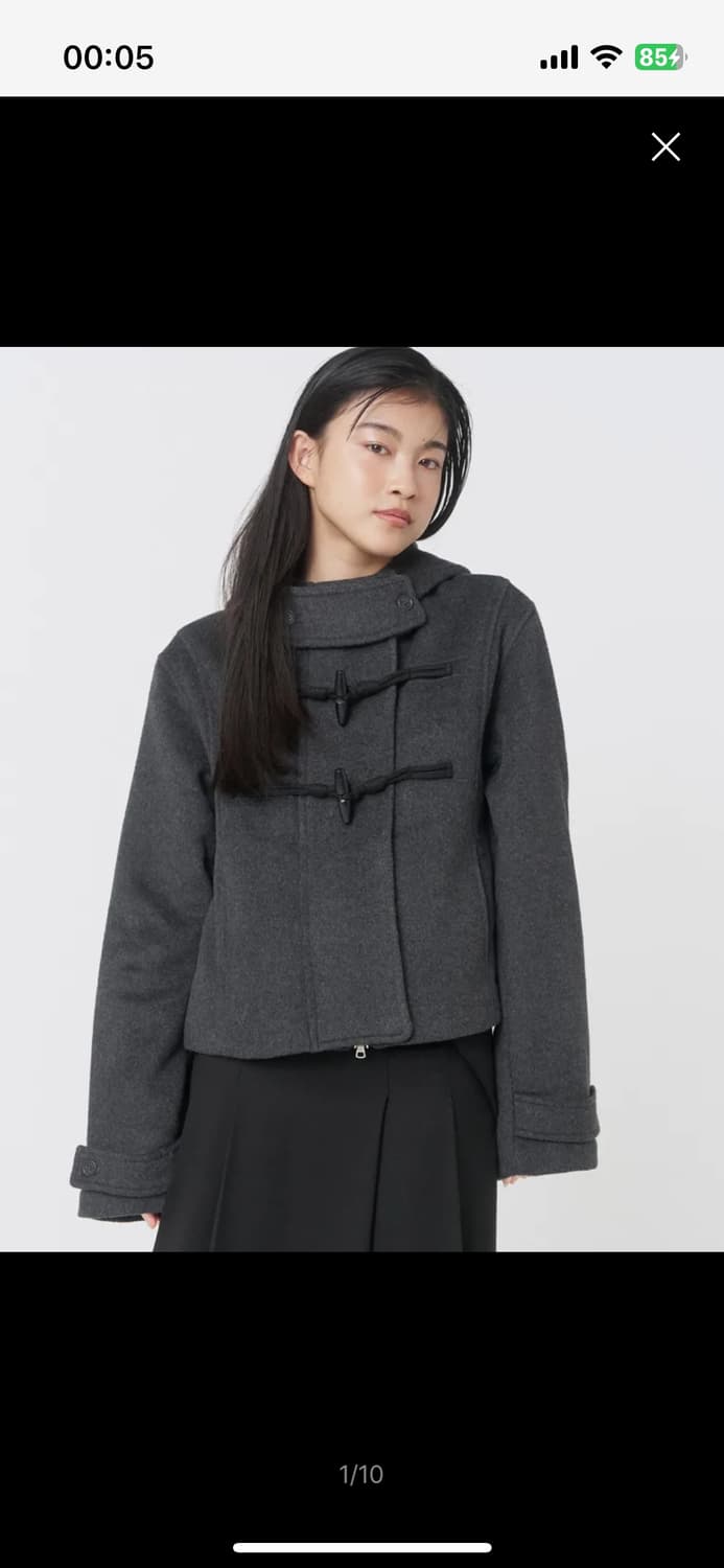 미세키서울 더플 후디 숏코트 차콜 코트 상품이미지3