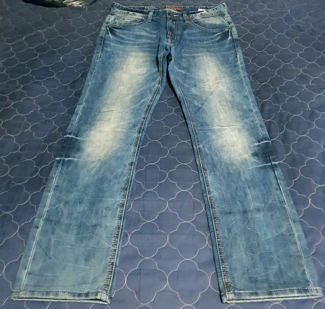 (빈티지) 버커루 진스 에이징 워싱 스판 슬림 스트레이트 데님진 (32) 상품이미지1