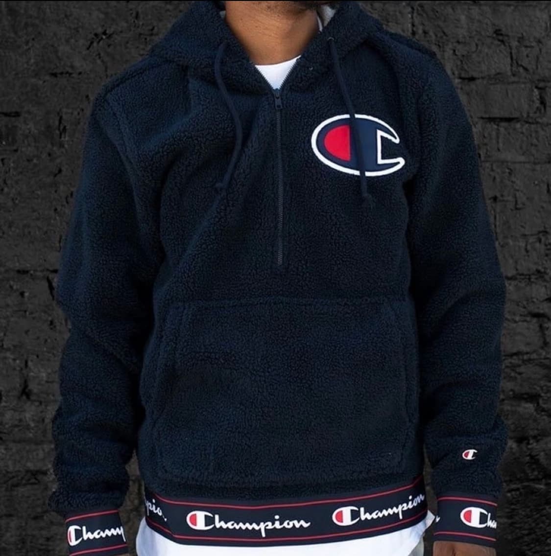 챔피온 양털 뽀글이 아노락 네이비 100 상품이미지2