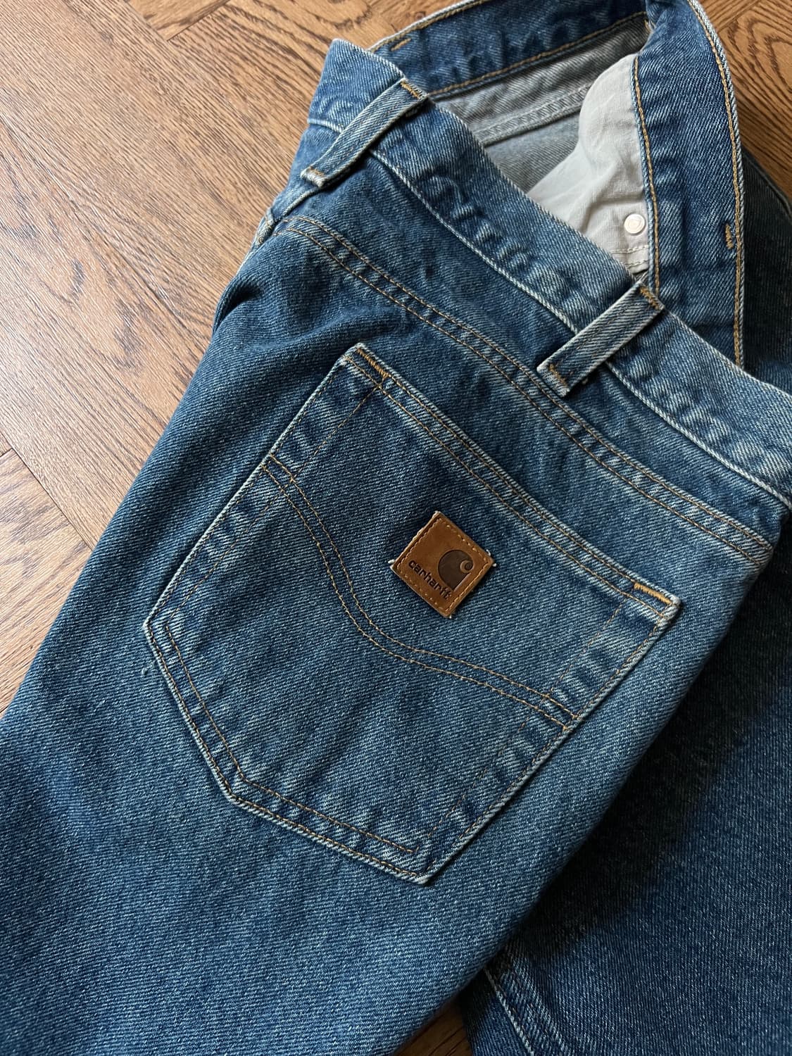 [40]칼하트 USA 미디엄블루 와이드 워크 데님 팬츠 상품이미지6