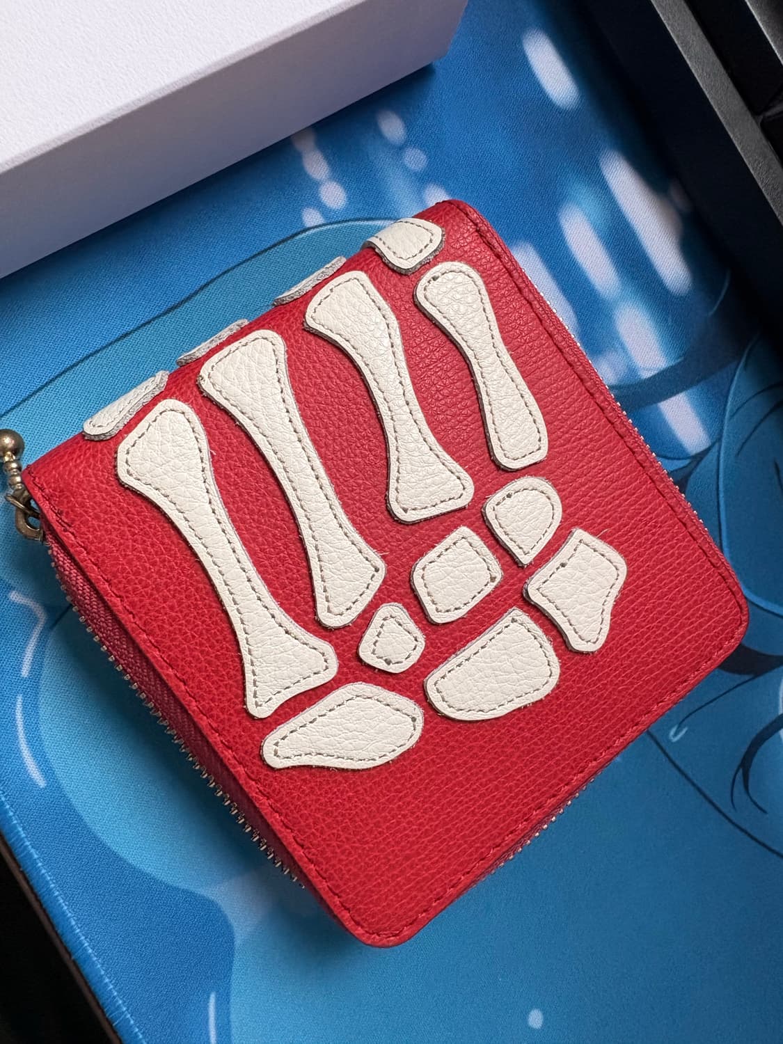 Kapital 캐피탈 떰즈 업 본 핸드 집 월렛 레드 상품이미지2