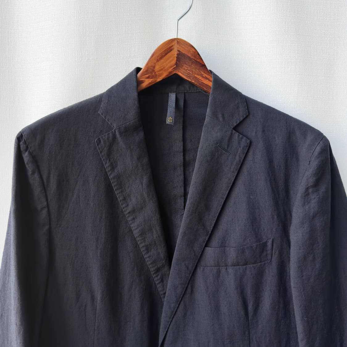 몬테도로 슬로웨어 울 린넨 혼방 라이트 블레이저 자켓 네이비 50 상품이미지2