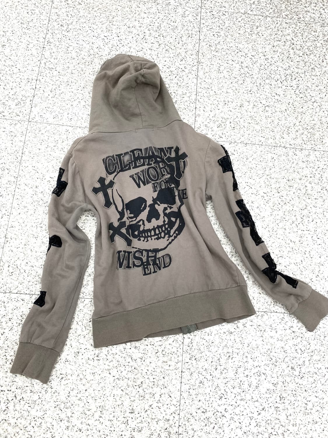 M.K.R cross lace detail hoodie  상품이미지5