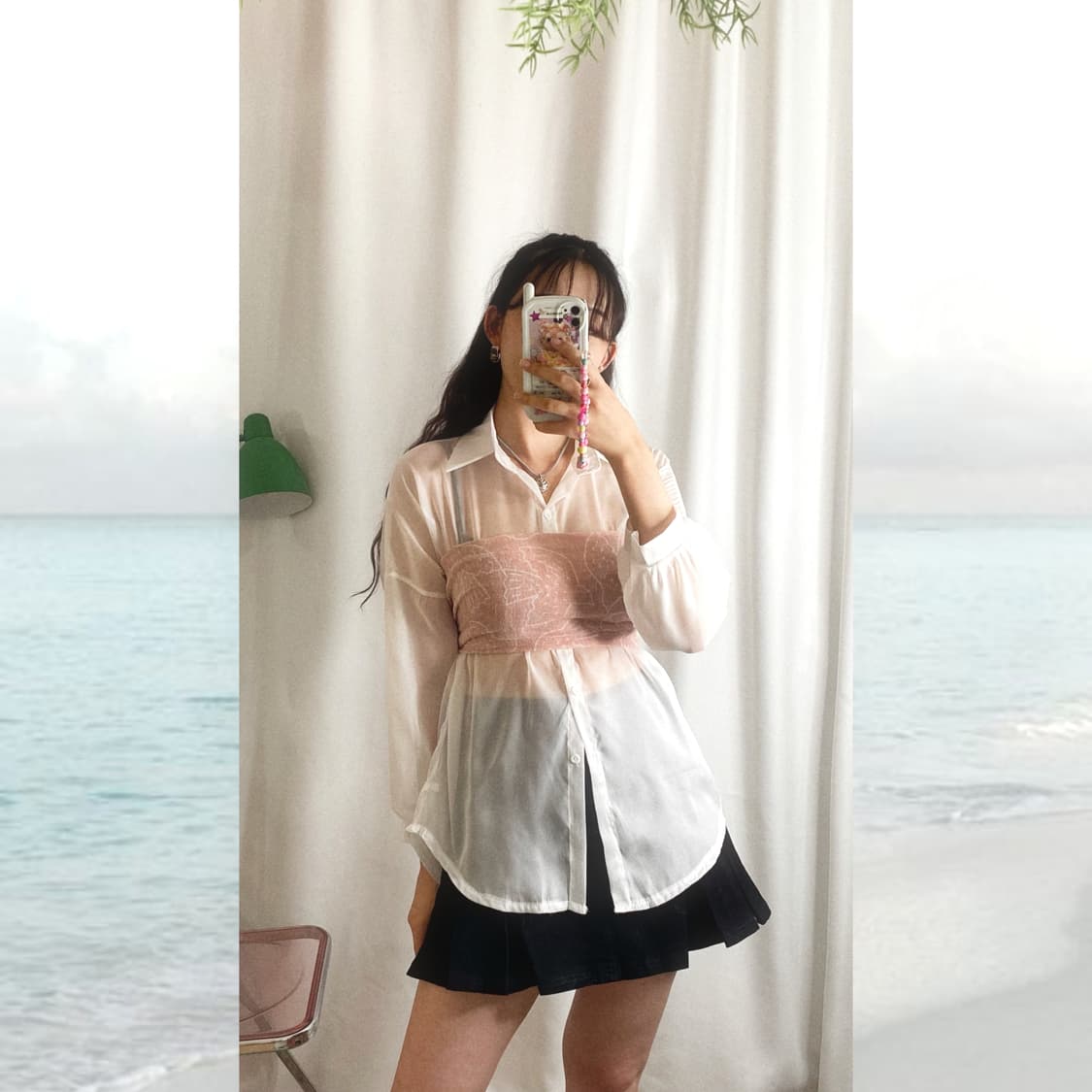 핑크 모리 스카프 탑 상품이미지10
