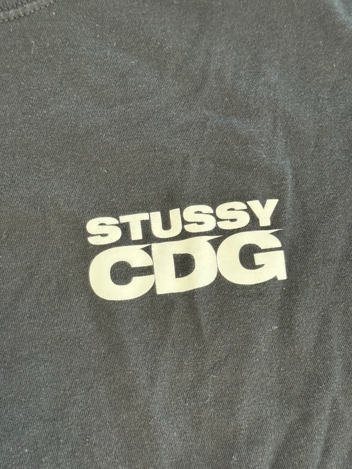 (105)스투시 꼼데 CDG 반팔티 블랙 L 상품이미지3