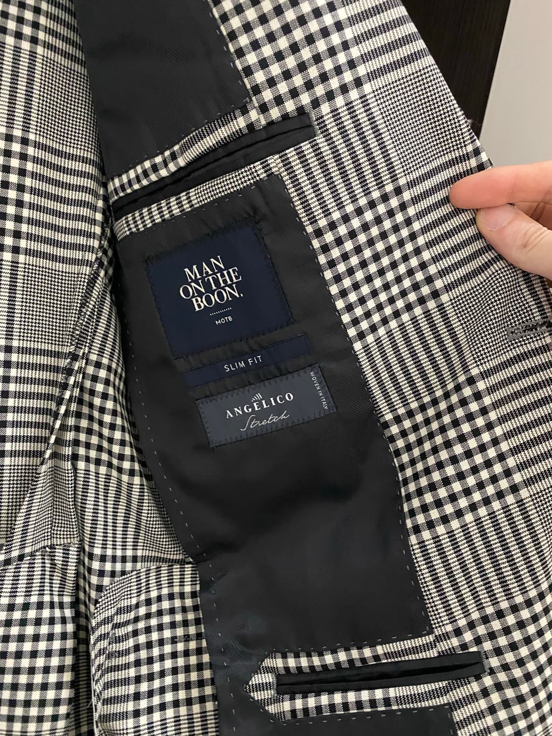 맨온더분 안젤리코 원단 글랜체크 자켓(46/100사이즈) 상품이미지4