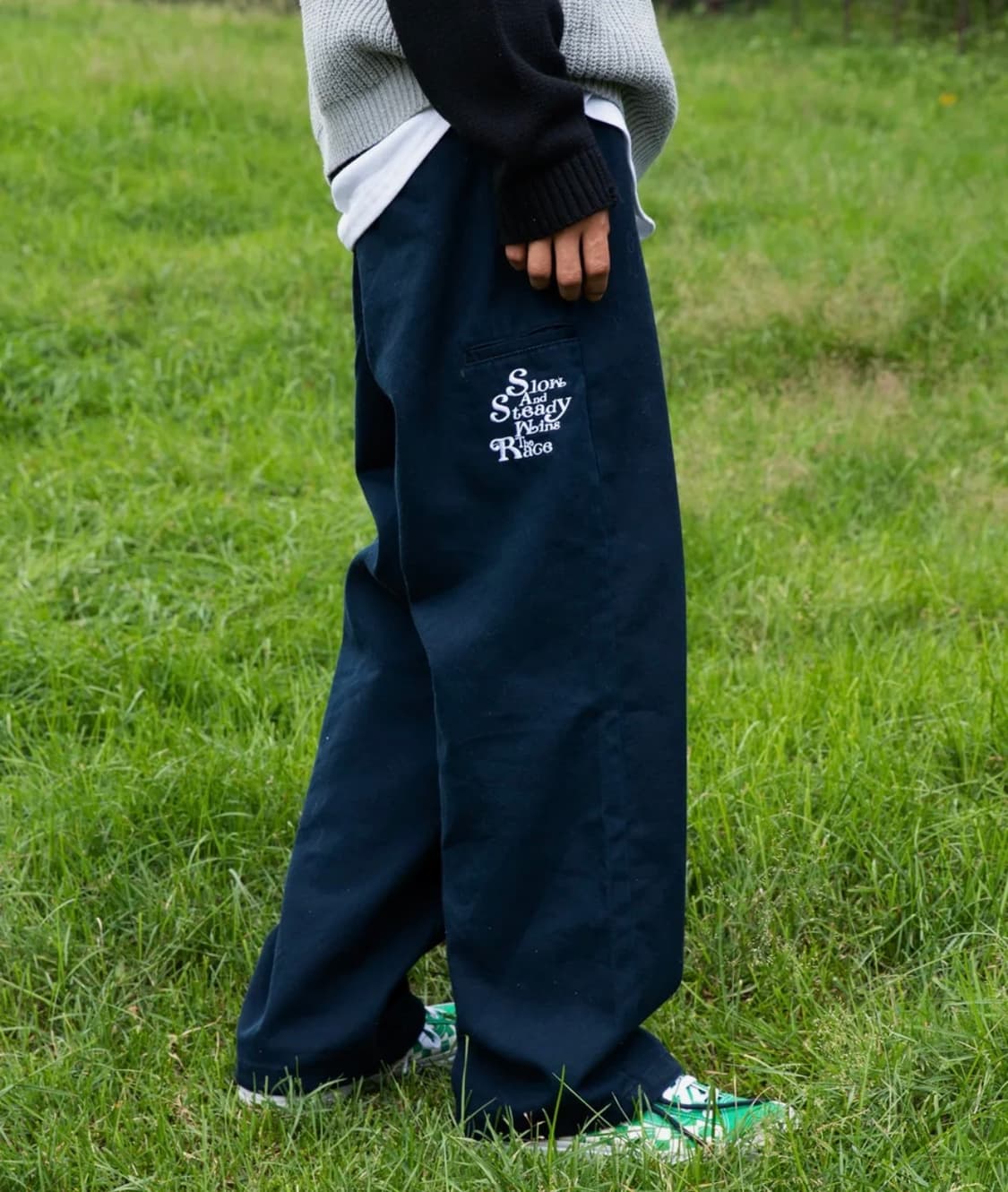 엑스톤즈 XP123 슬로건 밴딩 코튼 팬츠 (DARK NAVY) 상품이미지1