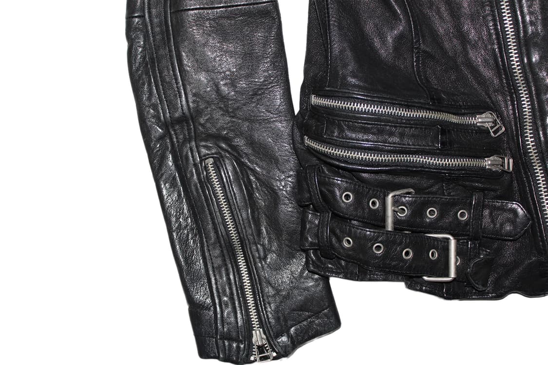 2000s JAPAN 램스킨 레더 바이커 자켓 상품이미지3