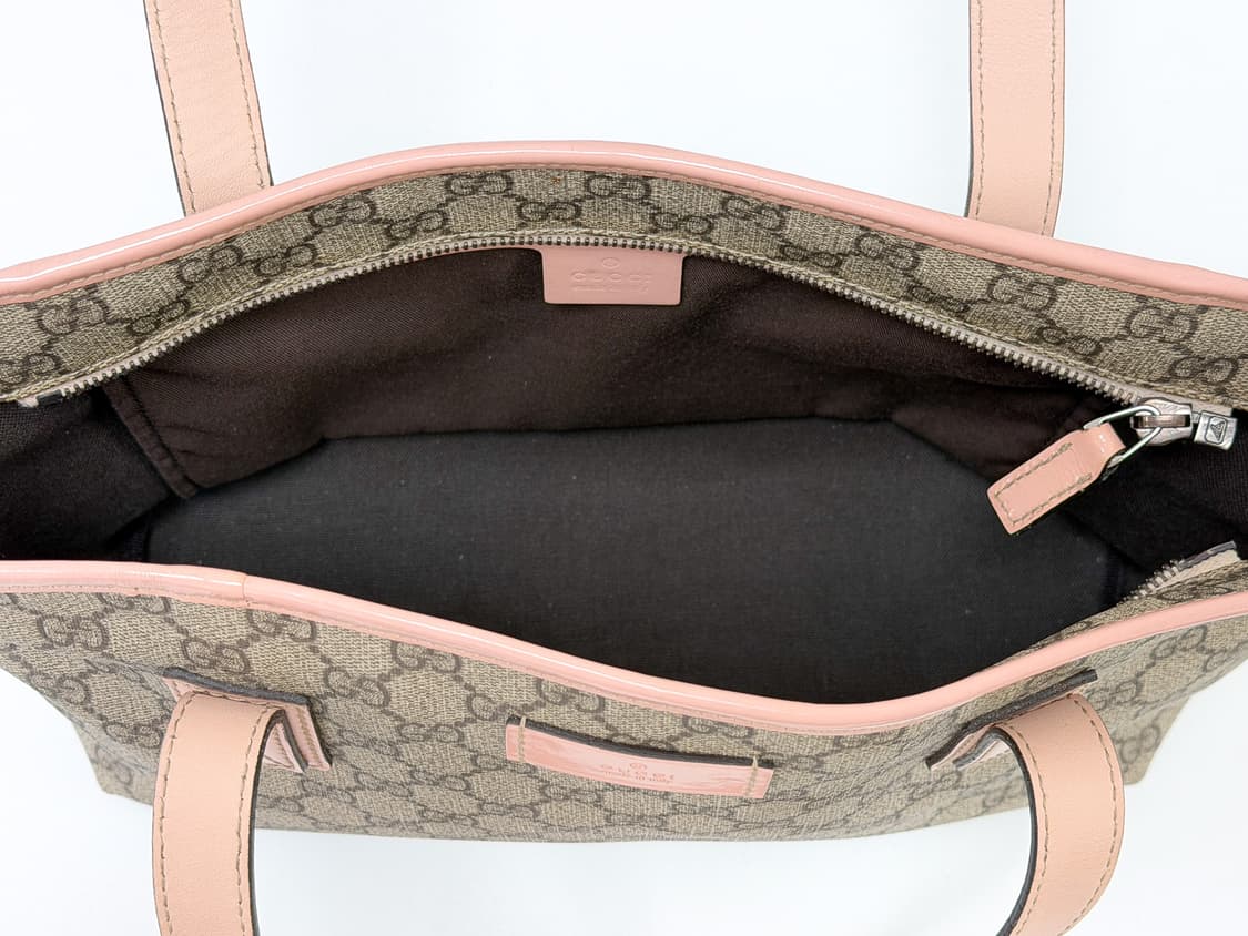 구찌 GG 수프림 캔버스 핑크 레더 쇼퍼백 상품이미지9