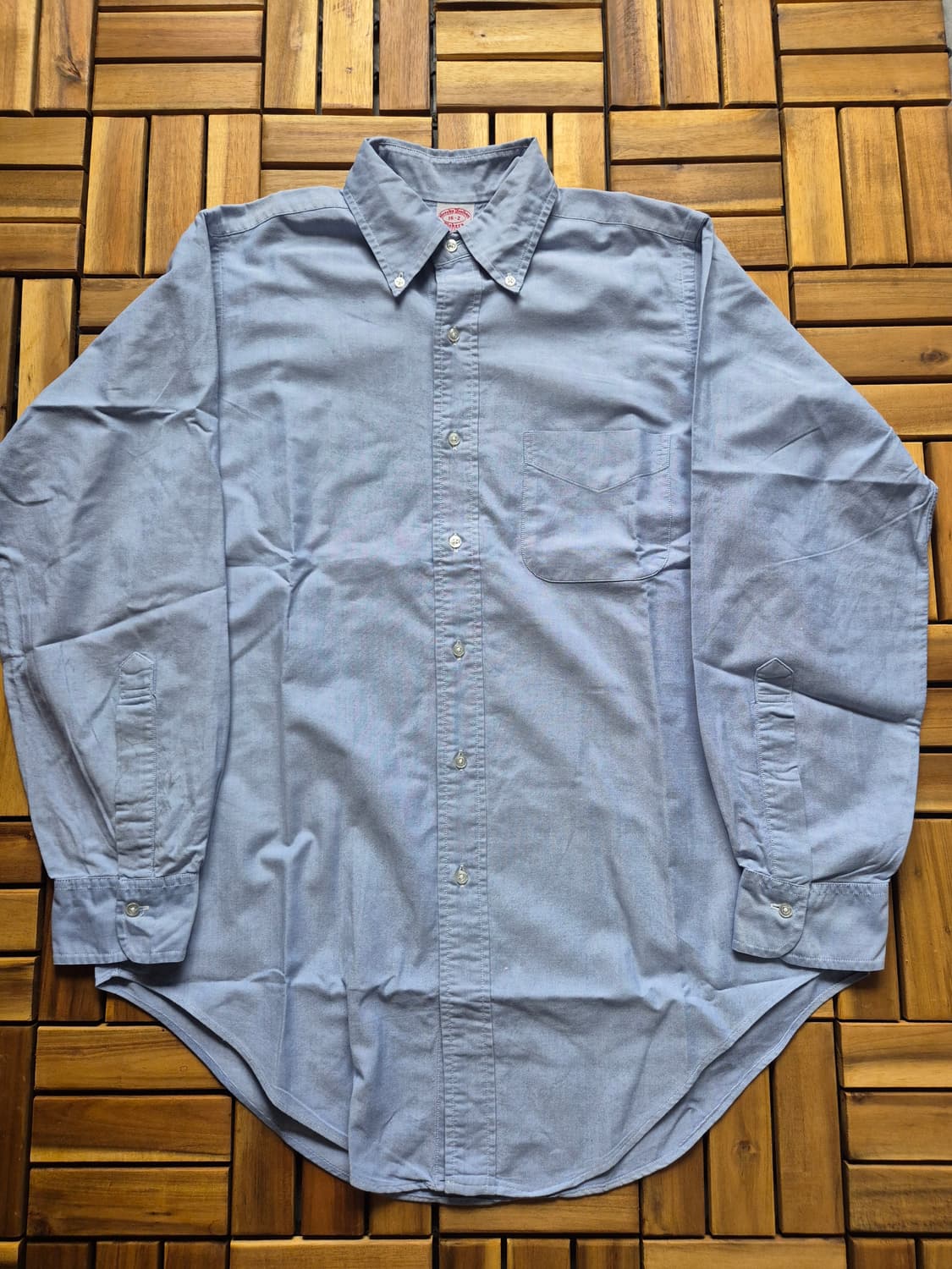 80s 브룩스 브라더스 블루 ocbd 셔츠 USA Made 상품이미지2