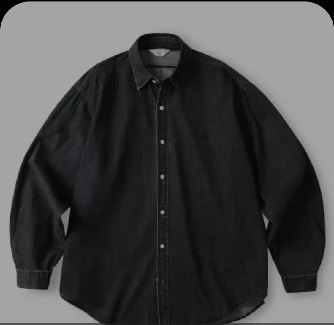 [라퍼지스토어] 오버핏 데님 셔츠 (블랙/차콜) 상품이미지1