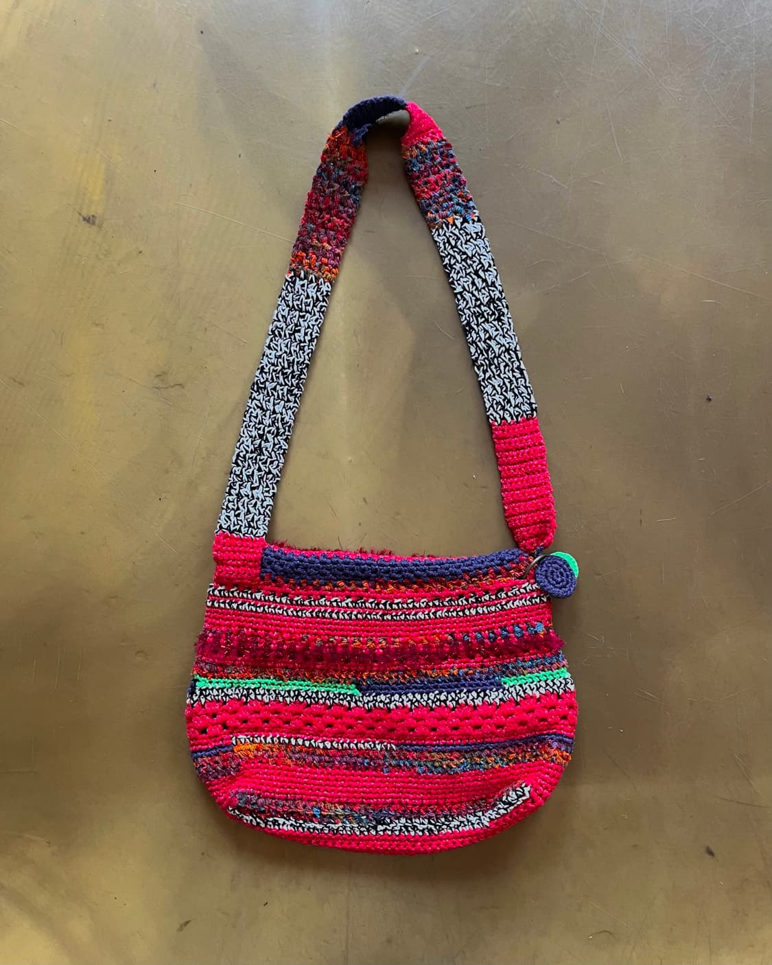 JPN Vintage Dot Trim Knit Shoulder Bag 상품이미지9