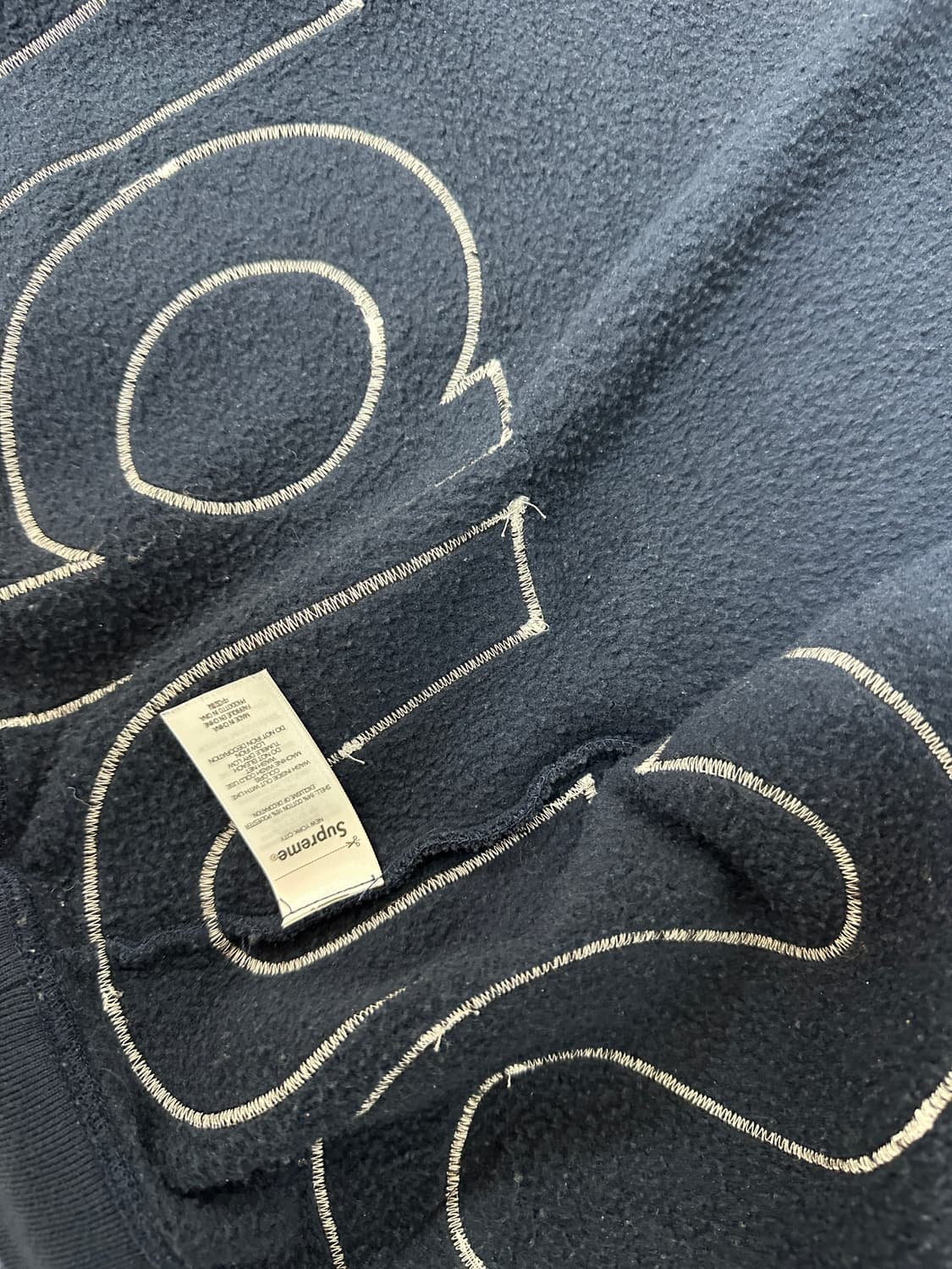 25ss 슈프림 빅로고 후드 집업 네이비 M 상품이미지6